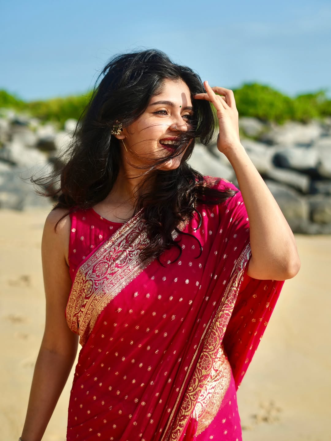 Pink Viscose Georgette Saree with Running Blouse – New Partywear Collection