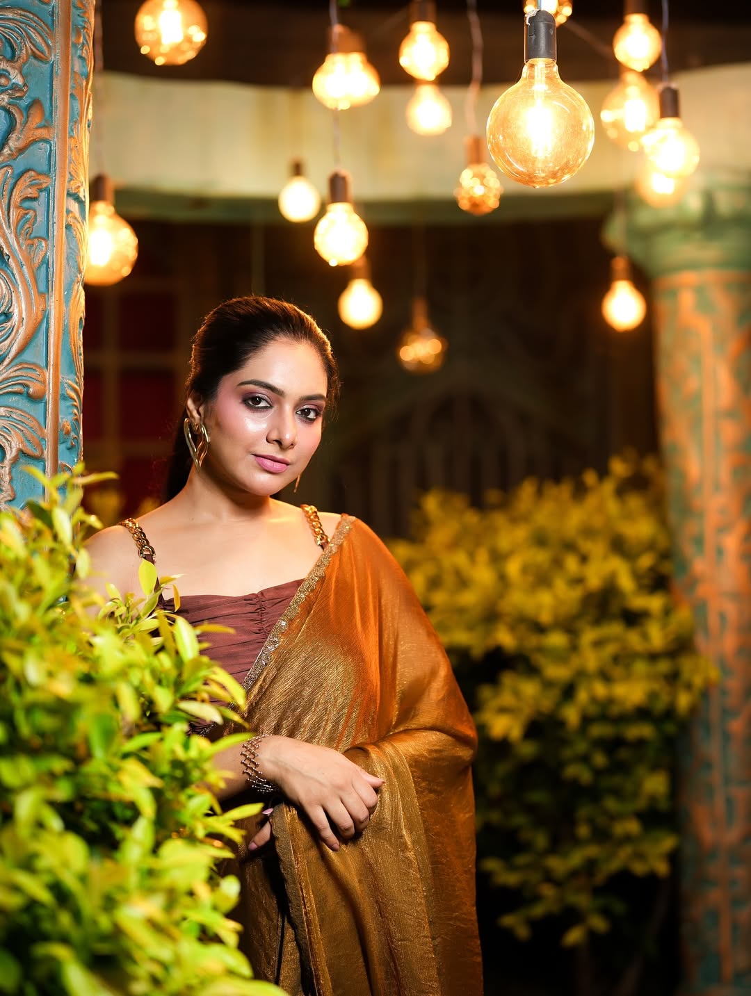 Chiffon Fendy Two-Tone Saree with Beads Handwork Border – Limited Edition Partywear