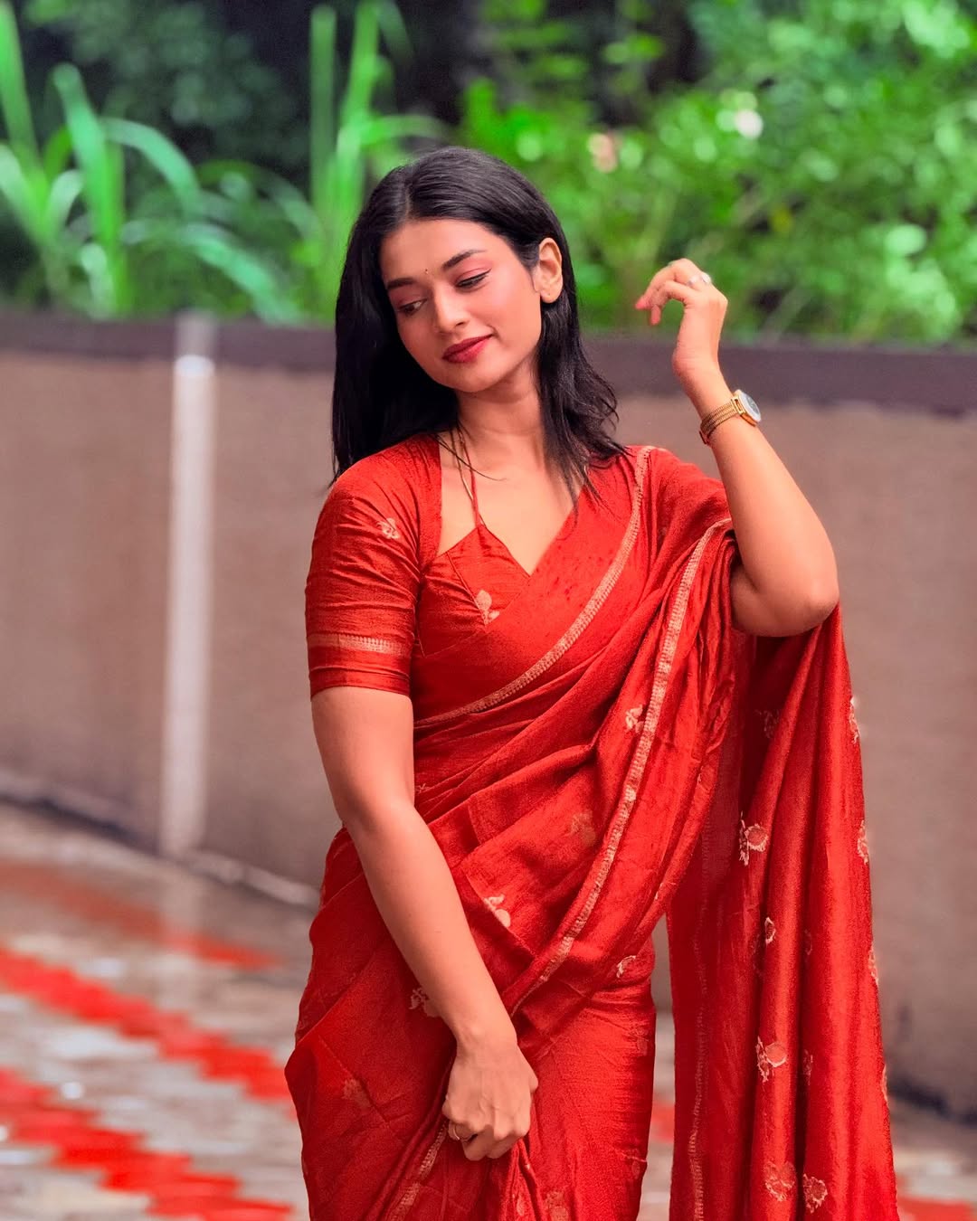 Fiery Orange Soft Viscose Khadi Silk Partywear Saree with Satin Border & Jacquard Design