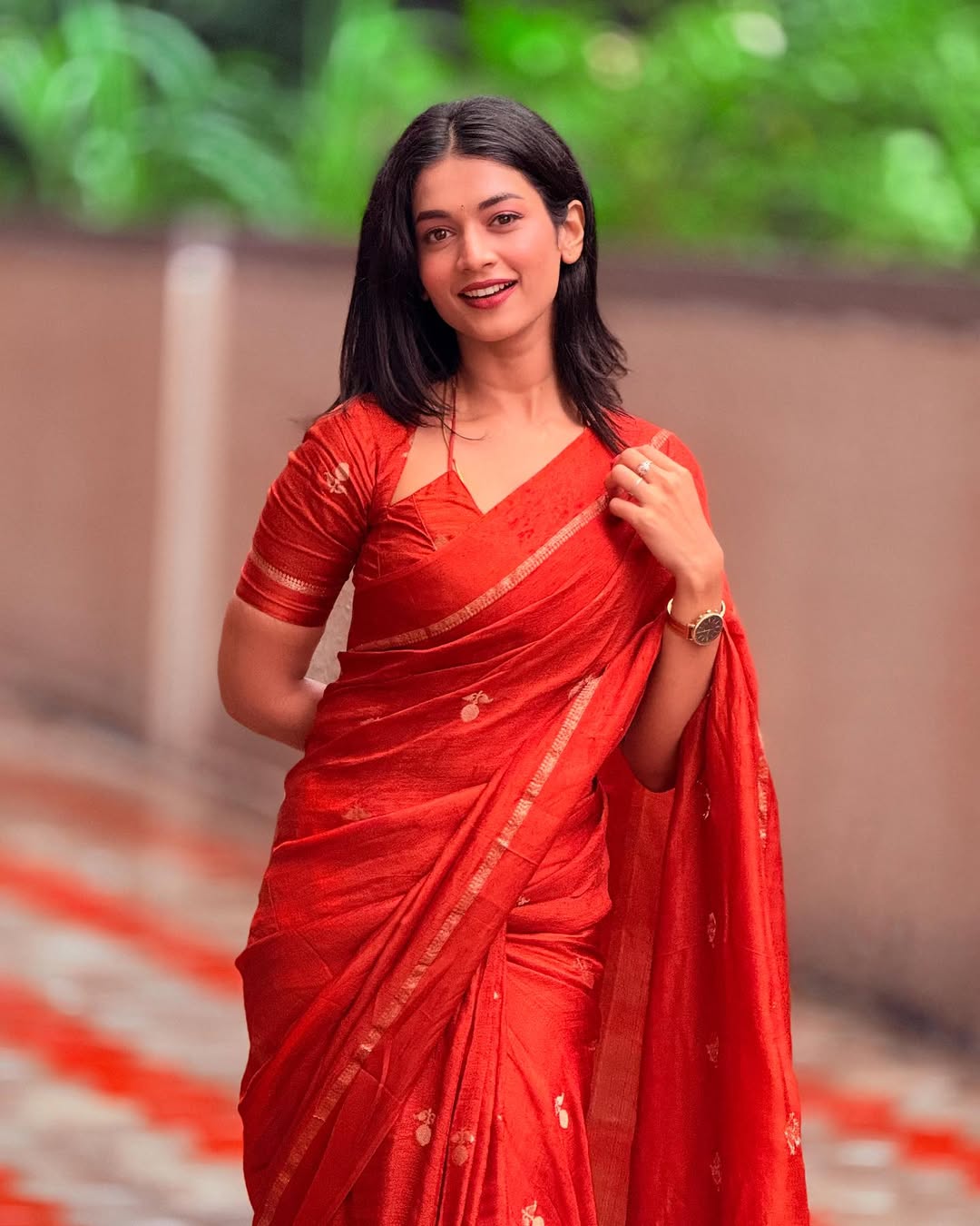 Fiery Orange Soft Viscose Khadi Silk Partywear Saree with Satin Border & Jacquard Design