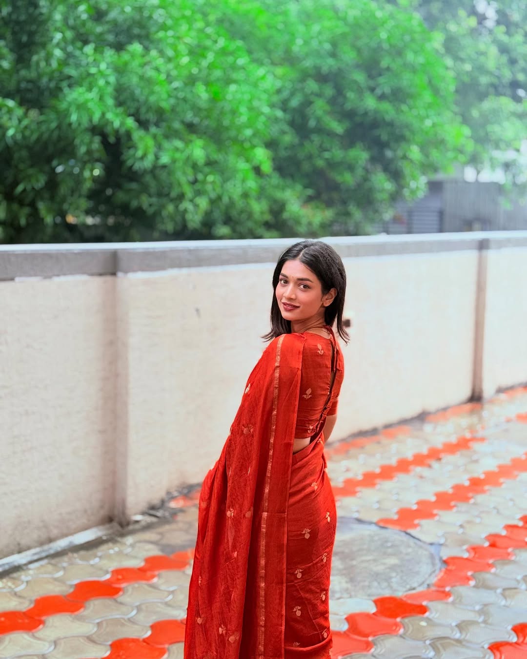 Fiery Orange Soft Viscose Khadi Silk Partywear Saree with Satin Border & Jacquard Design