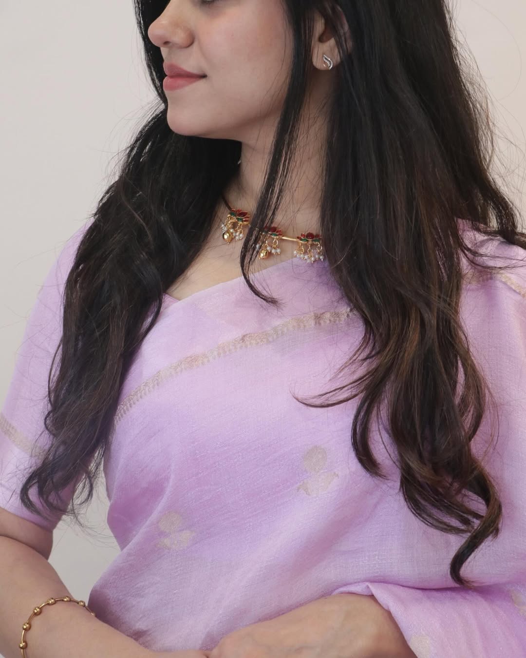 Pink Soft Viscose Khadi Silk Partywear Saree with Satin Border & Jacquard Design