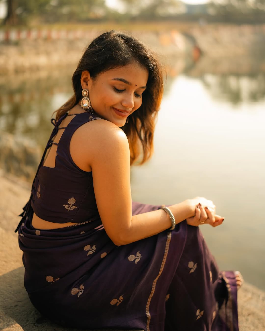 Black Soft Viscose Khadi Silk Partywear Saree with Satin Border & Jacquard Design