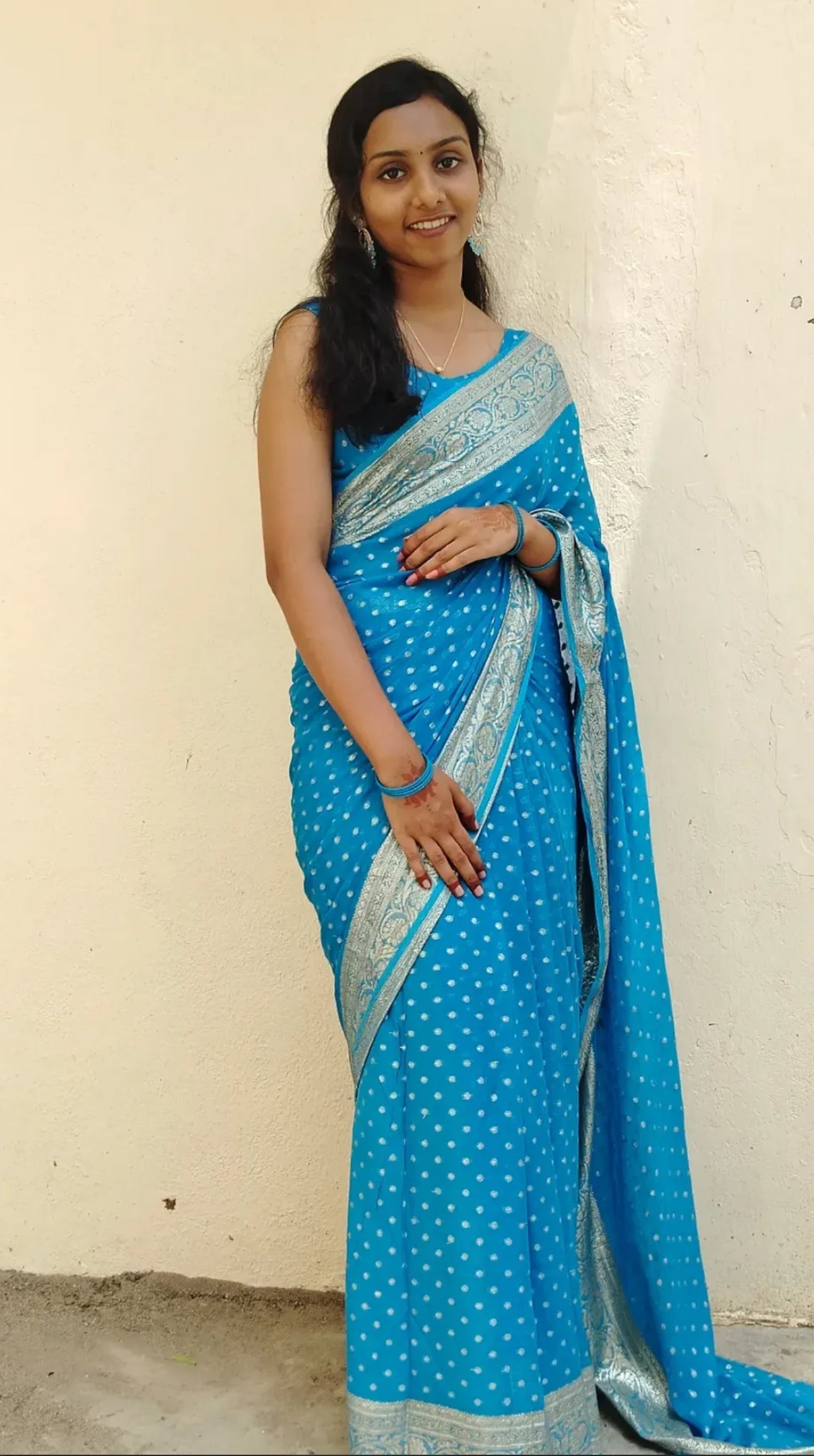 Blue Viscose Georgette Saree with Running Blouse – New Partywear Collection