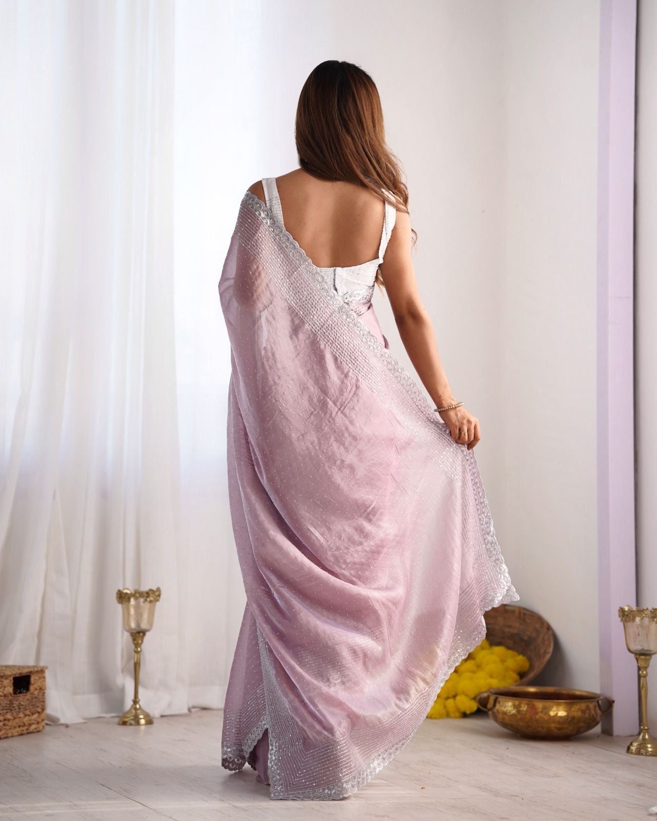 Zimi Chu Sequin Saree with Stone & Embroidery Work – Partywear Collection